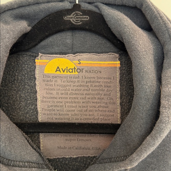 Aviator Nation Women's Hoodie 5 stripe hoodie. Size s. Charcoal gray. - Picture 8 of 8